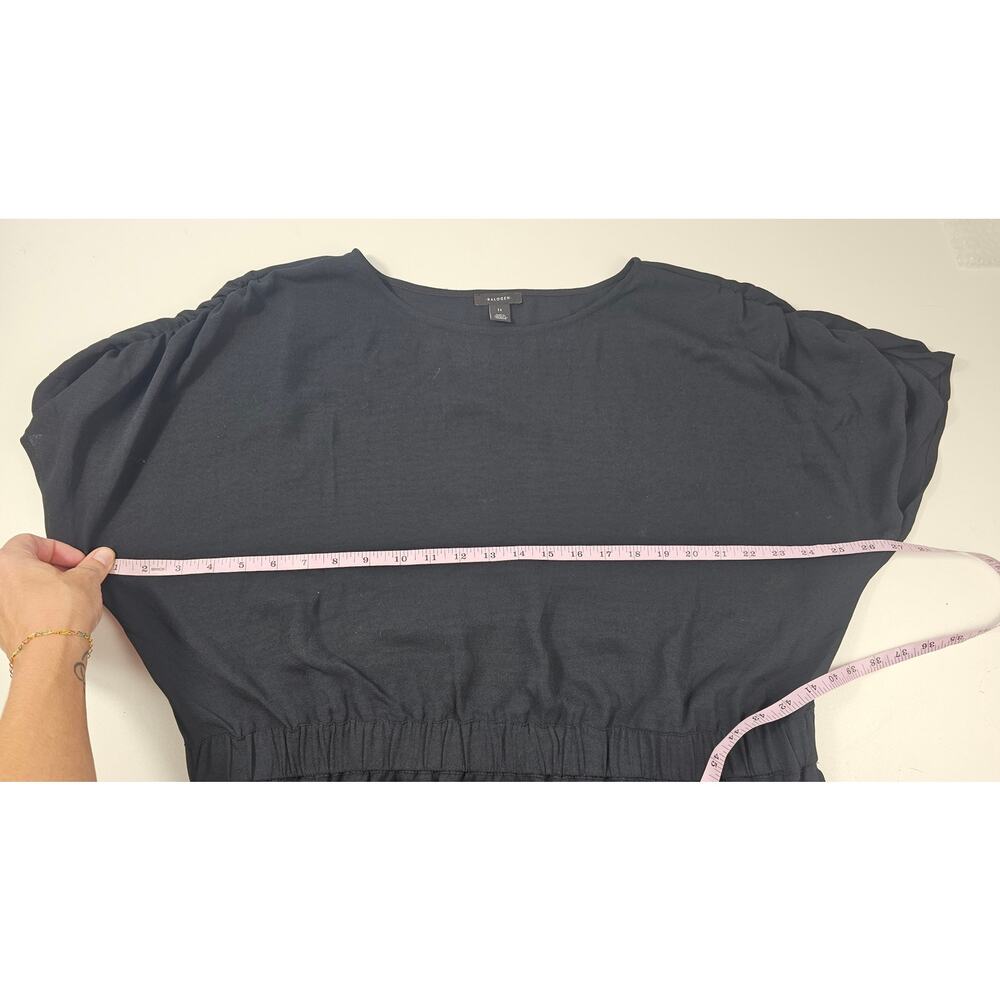 Halogen 1X black minimalist cinch waist shift dress basic summer casual career - Picture 7 of 9